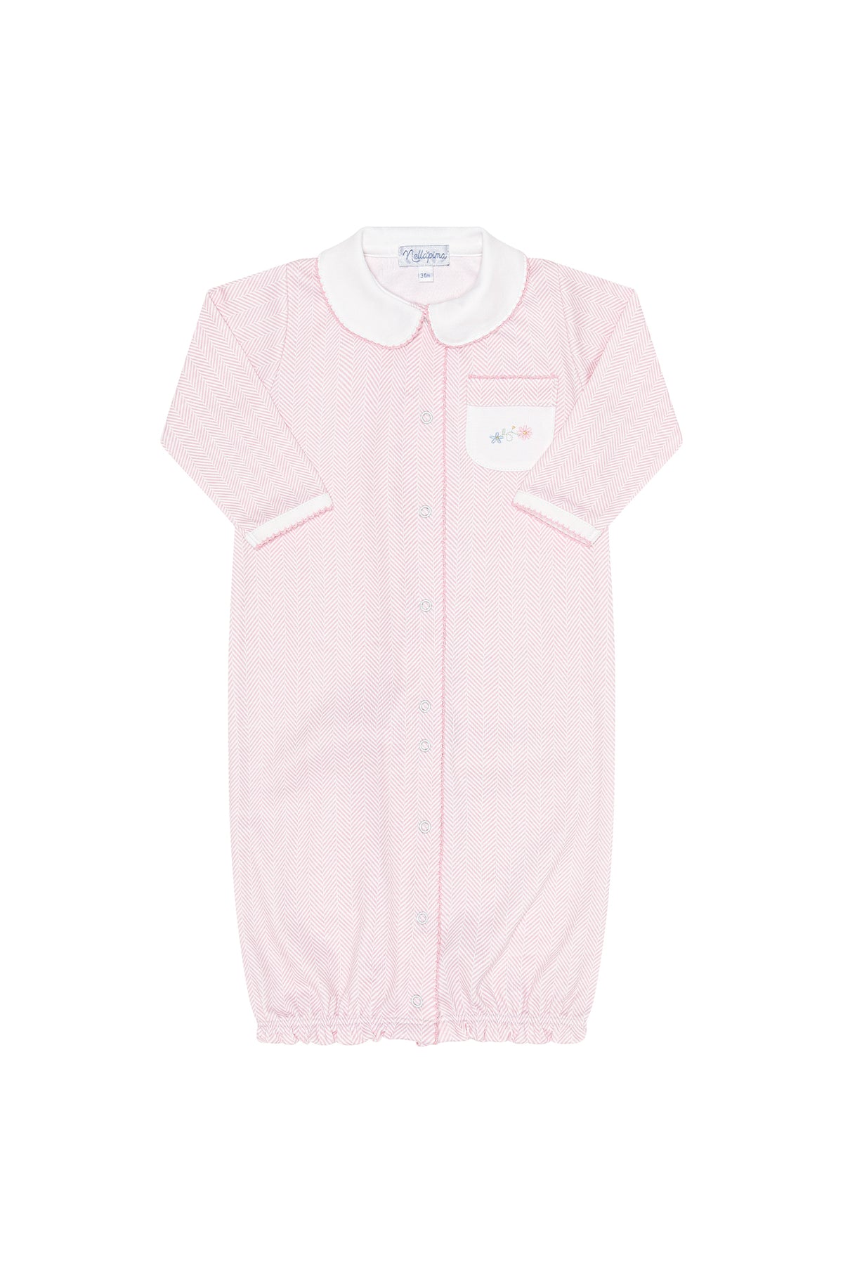 Pink Herringbone Embroidered Converter Gown