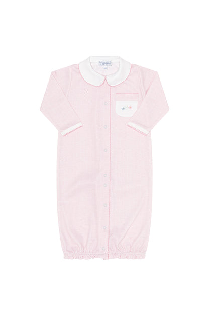 Pink Herringbone Embroidered Converter Gown