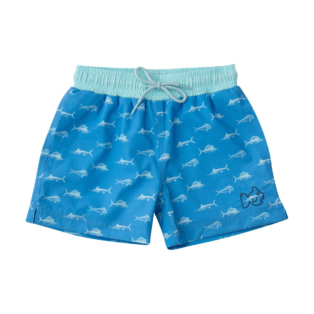 Marina Fish Print Boys' Boogie Board Swim Trunk