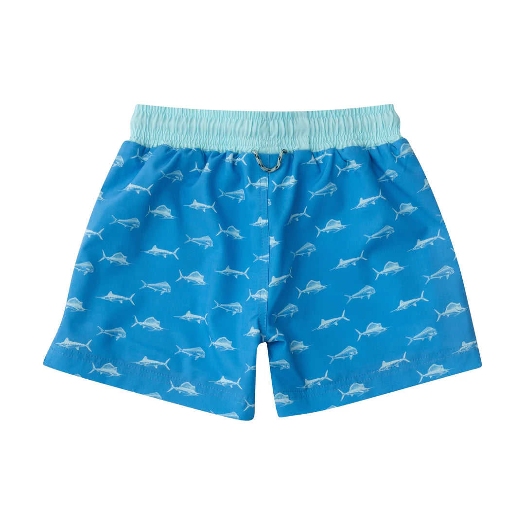 Marina Fish Print Boys' Boogie Board Swim Trunk