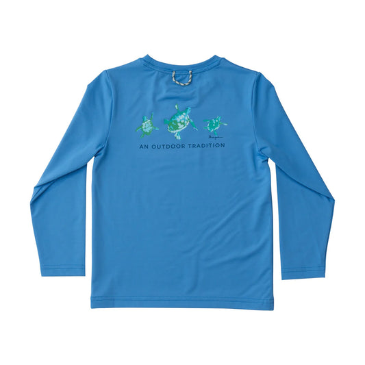 Marina Blue Kids Pro Performance Long Sleeve Fishing T-shirt