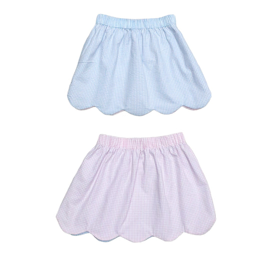 Reversible Kendall Skirt, Mini Seersucker Lt Blue or Pink
