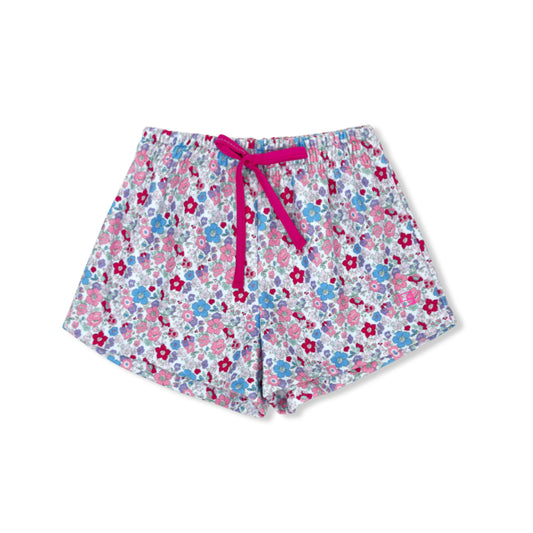 Morgan Fleece Shorts - Bloomberry Floral, Power Pink