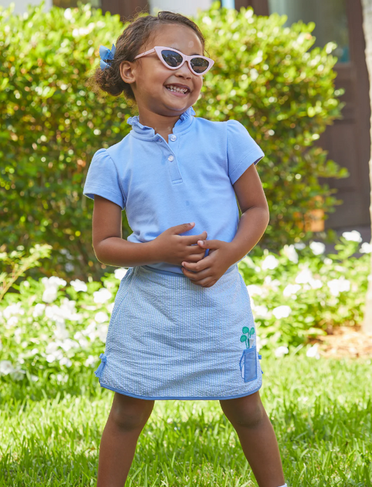 Girl's Short Sleeve Hastings Polo, Light Blue