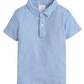 Short Sleeve Striped Polo Shirt, Regatta Blue