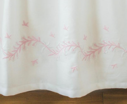 Embroidered Crib Skirt, Blush Pink