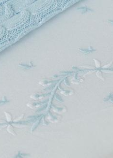 Embroidered Crib Sheet, Sky Blue