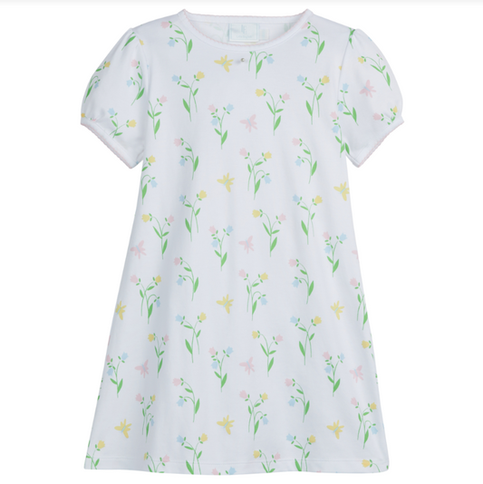 Butterfly Garden Floral Print T-Shirt Dress
