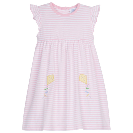Kite Applique Pink Stripe Laurel Dress