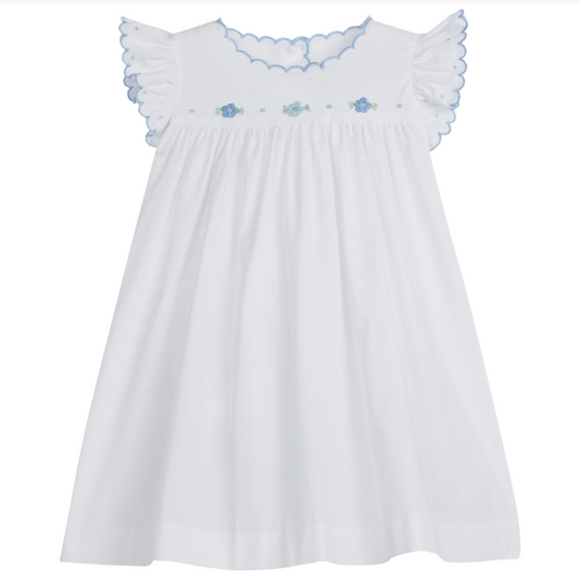 Tea Gown with Millbrook Garden Blue Embroidery