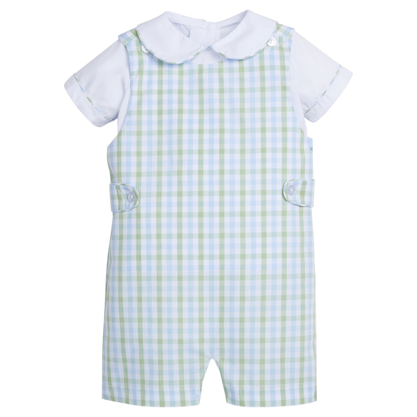 Button Tab John John Set, Cheekwood Plaid