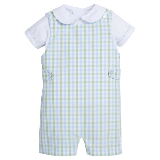 Button Tab John John Set, Cheekwood Plaid