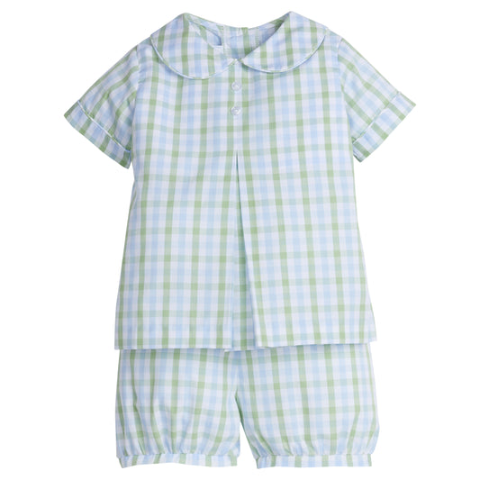 Charleston Banded Short Set, Cheekwood Plaid