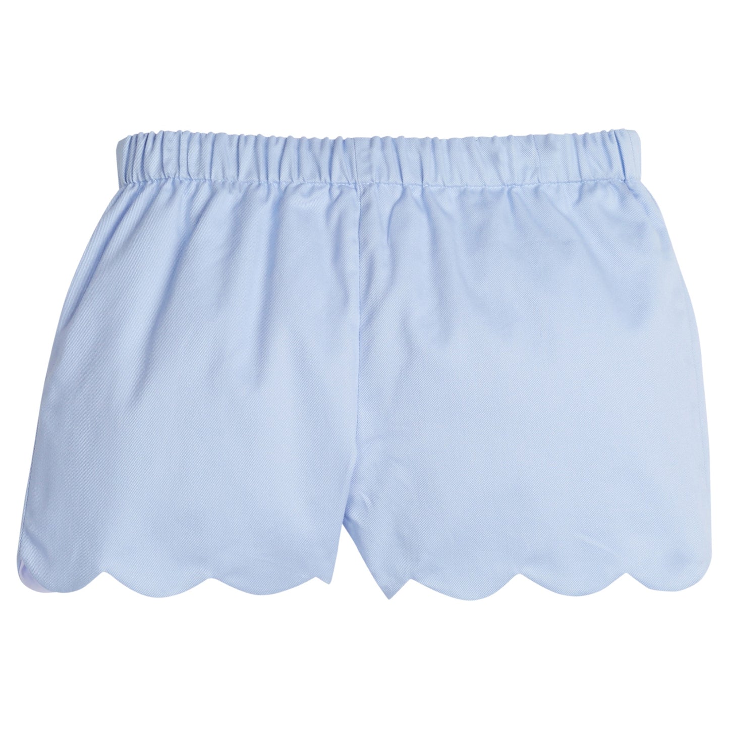 Girl's Scallop Shorts, Breeze Blue Twill