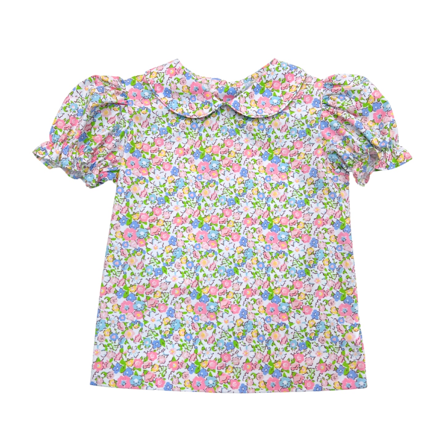 Cheekwood Floral Short Sleeve Peter Pan Blouse