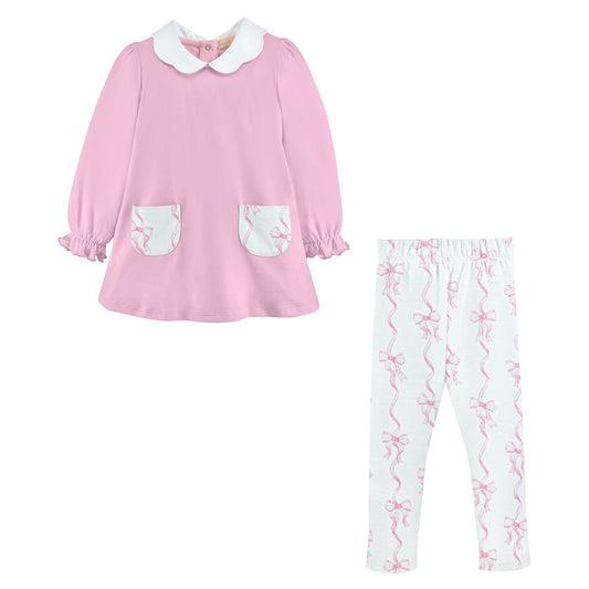 Printed Legging Set, Coquette Bows