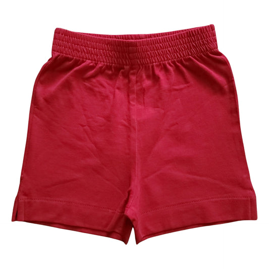 Boy Cotton Play Shorts, Deep Red