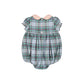 Sherazade Green & Pink Tartan Smocked Bubble