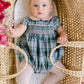 Sherazade Green & Pink Tartan Smocked Bubble