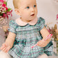 Sherazade Green & Pink Tartan Smocked Bubble