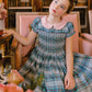 Sherazade Green & Pink Tartan Smocked Dress