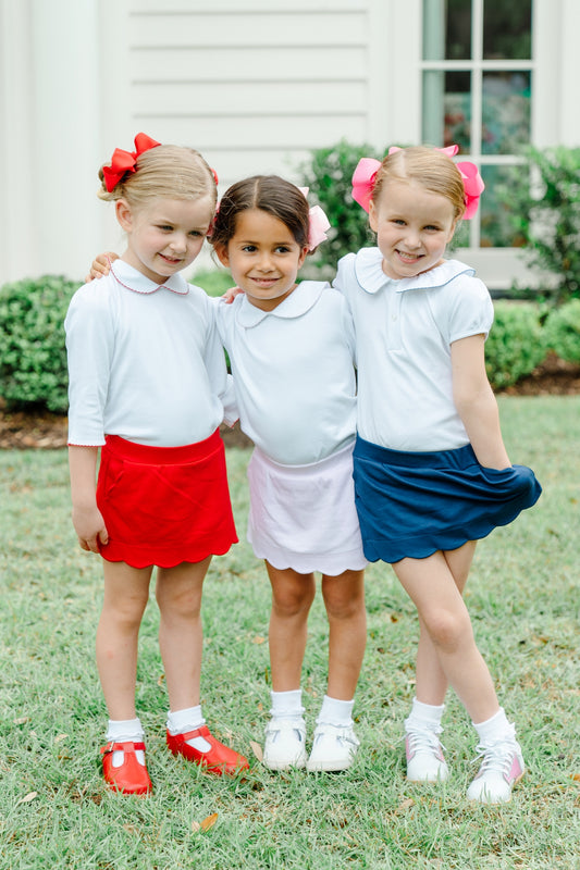 Navy Scallop Skort