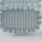 Gingham Ruffle Pouch, Blue