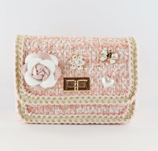 Floral & Charms Tweed Purse