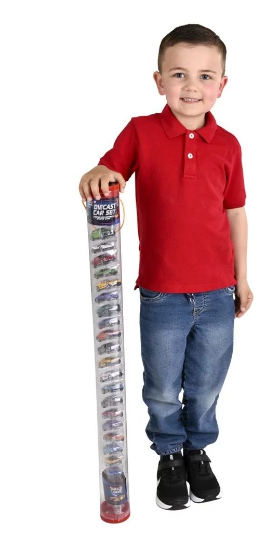 Die Cast Tube Set: 20 Cars & Accessories