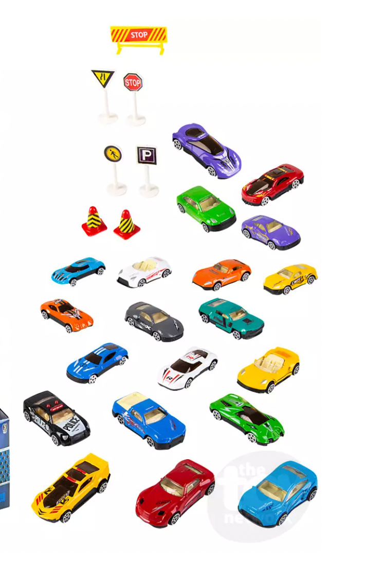 Die Cast Tube Set: 20 Cars & Accessories