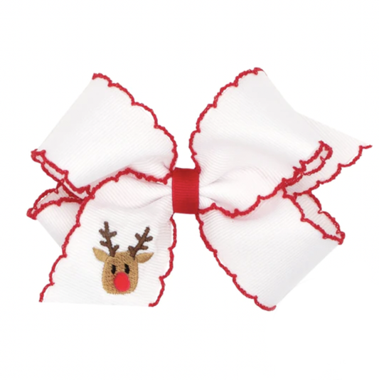 King Embroidered Reindeer Hair Bow 2023