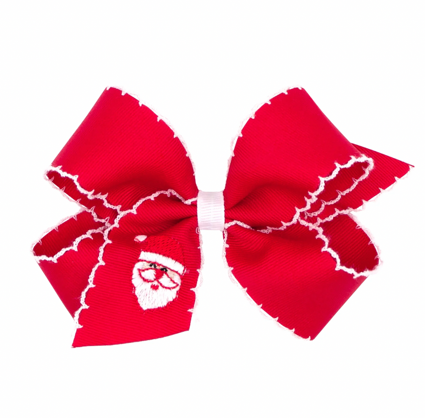 Red King Embroidered Santa Hair Bow 2023