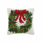 Hook Pillow, Wreath with Red Bow