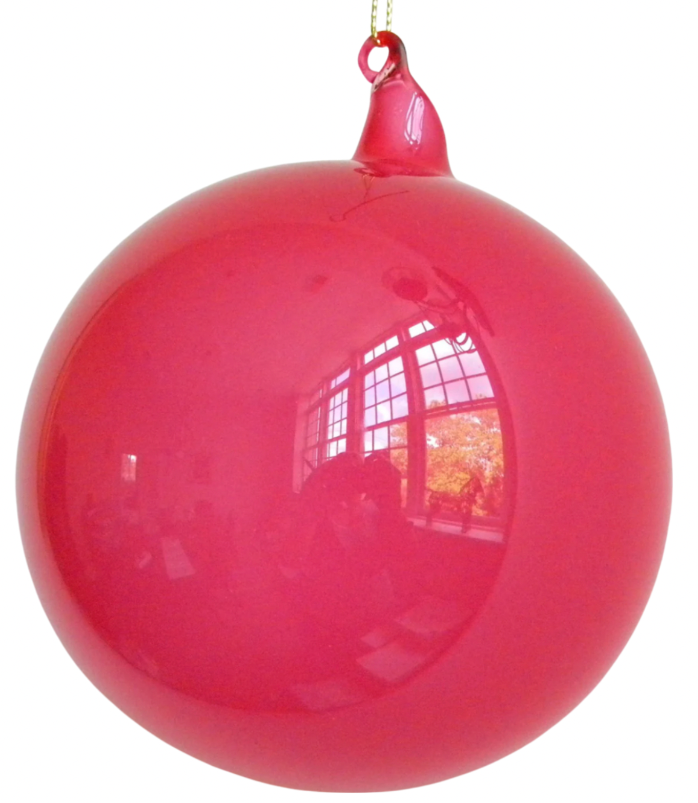 Jim Marvin Ornament, Glass Ball 6" Rose