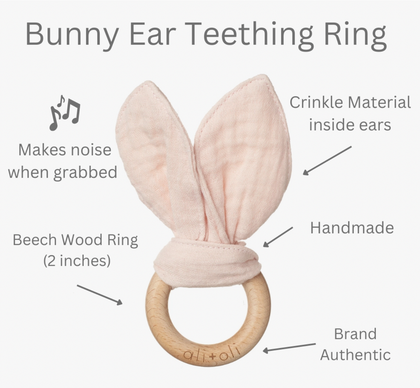 Crinkle bunny ear deals teether