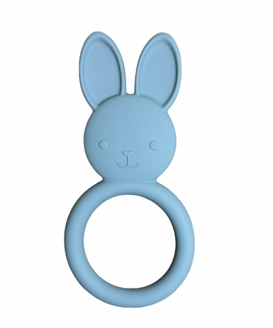 Silicone Bunny Teething Rings, Slate