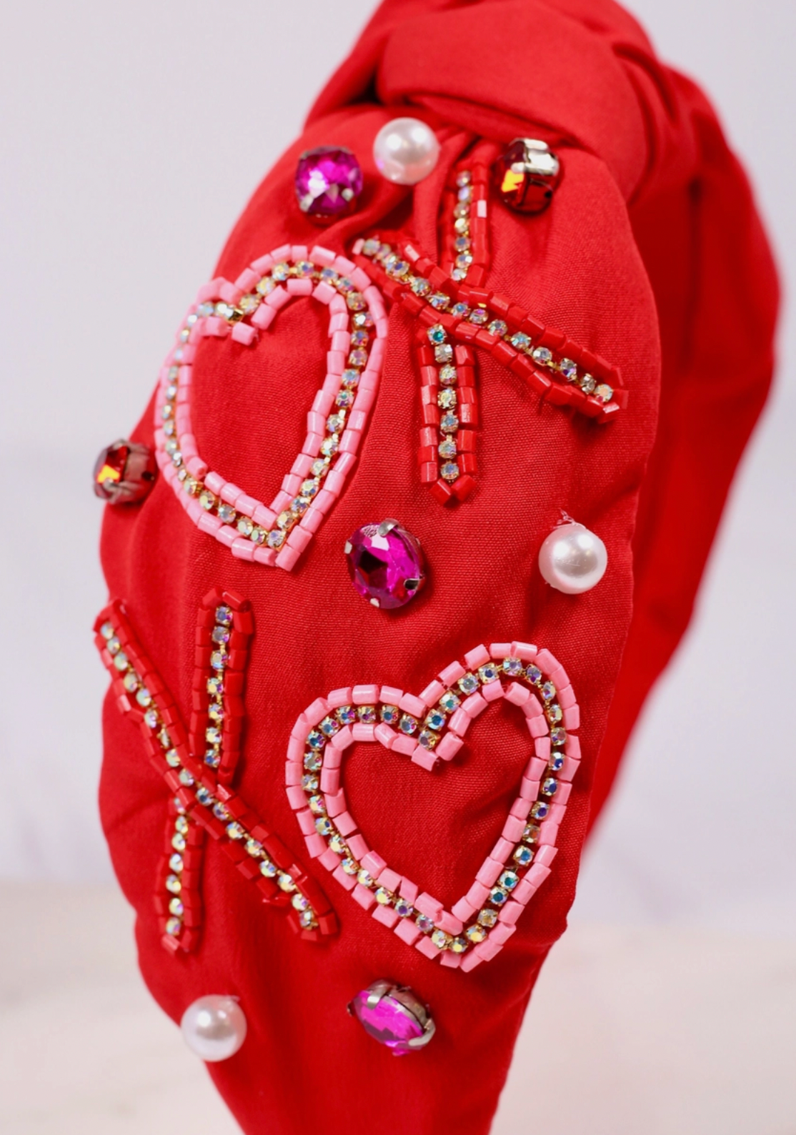Women's Xoxo Embellished Heart Headband Red Headband