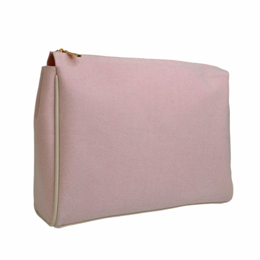 Luxe Linen Voyager Pouch, Flamingo Pink