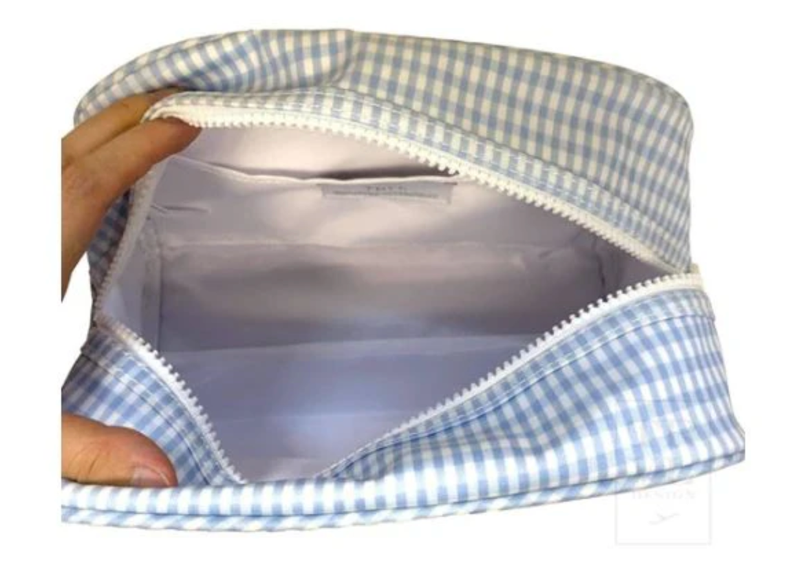 Stowaway Toiletry Bag, Gingham Mist