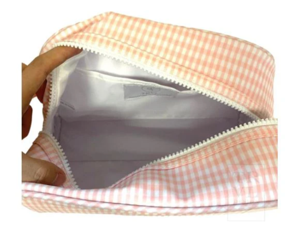 Stowaway Toiletry Bag, Gingham Taffy