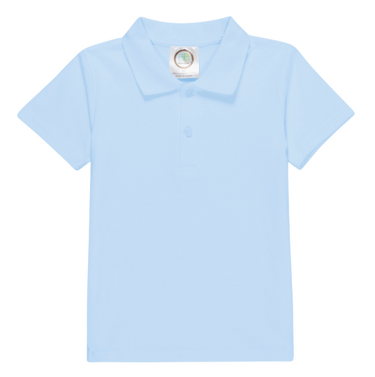 Boy's Short Sleeve Polo Shirt, Light Blue