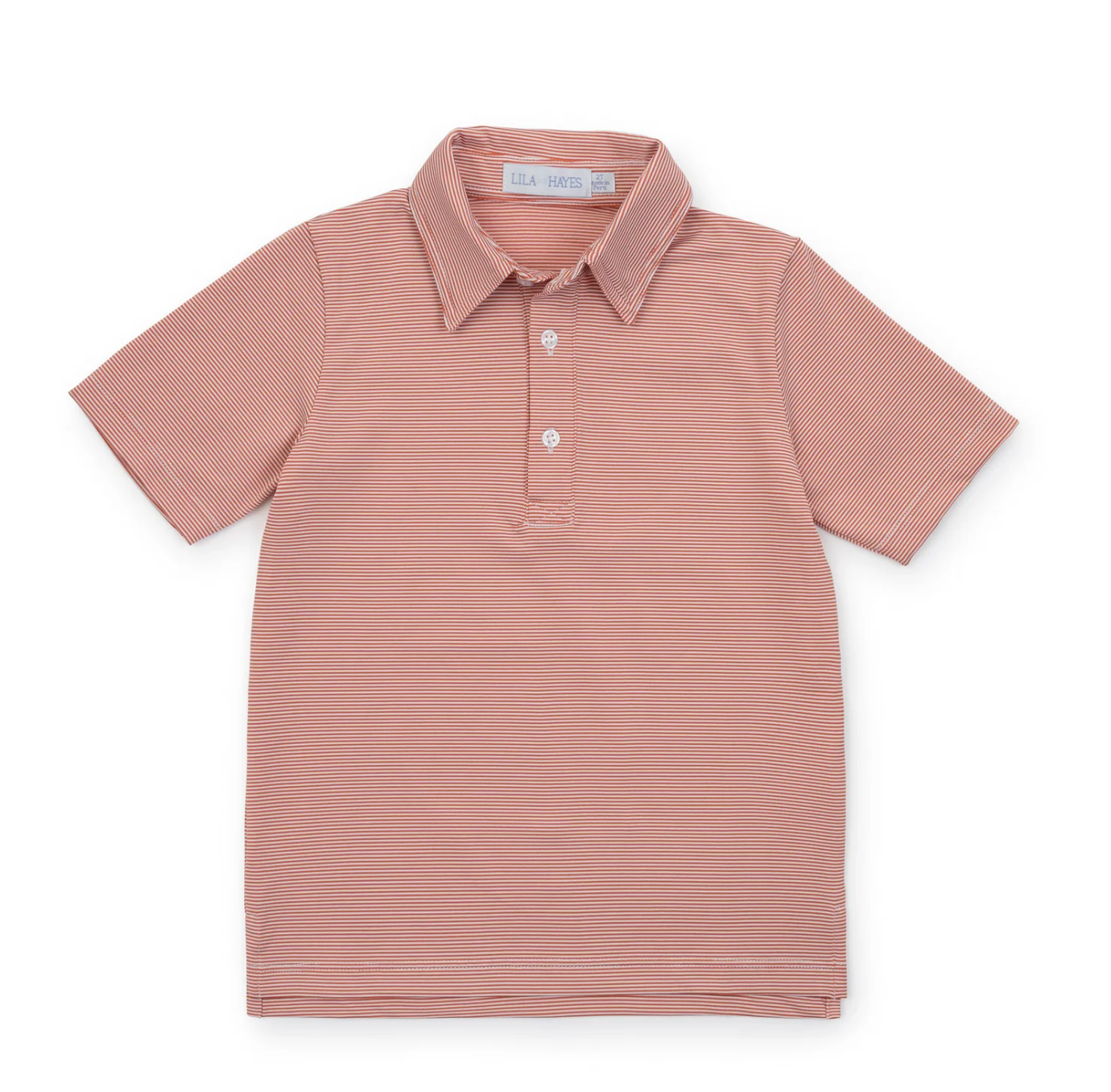 Will Short Sleeve Orange Stripe Performance Polo