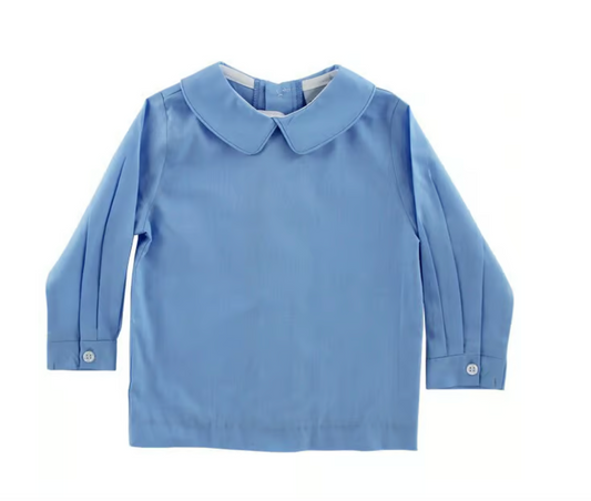 Cornflower Blue Boys Piped Shirt