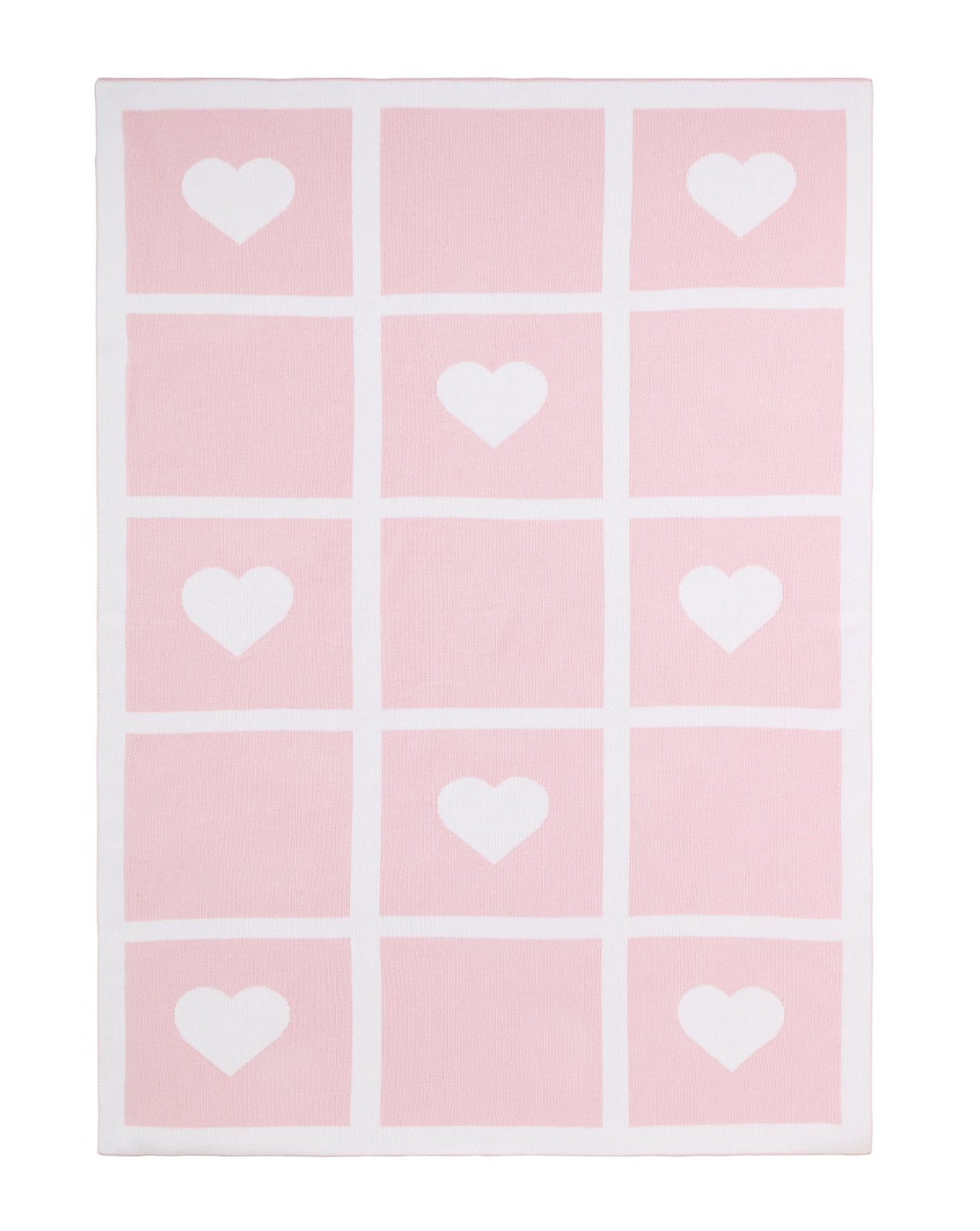 Pink Heart Knit Blanket