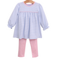 Girl's Ellie Pink & Blue Striped Pants Set