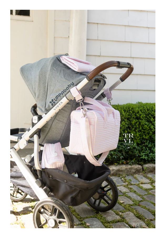 Quilted Stroller Bag, Pimlico Pink Stripe