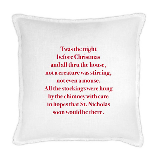 Euro Throw Pillow , 'Twas the Night Before Christmas