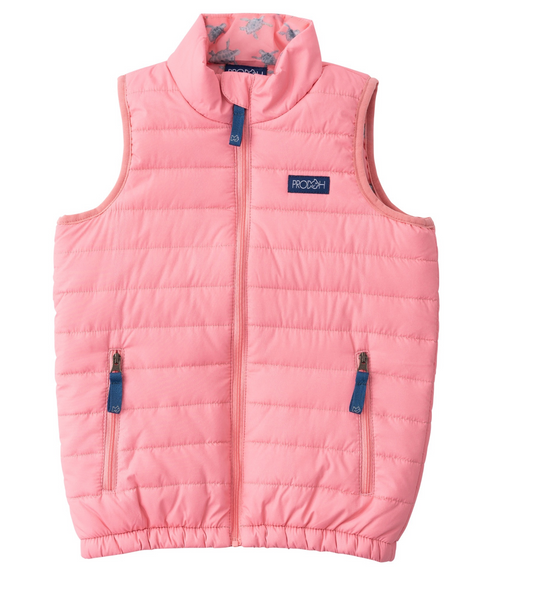 Kids Puffer Vest, Plumeria