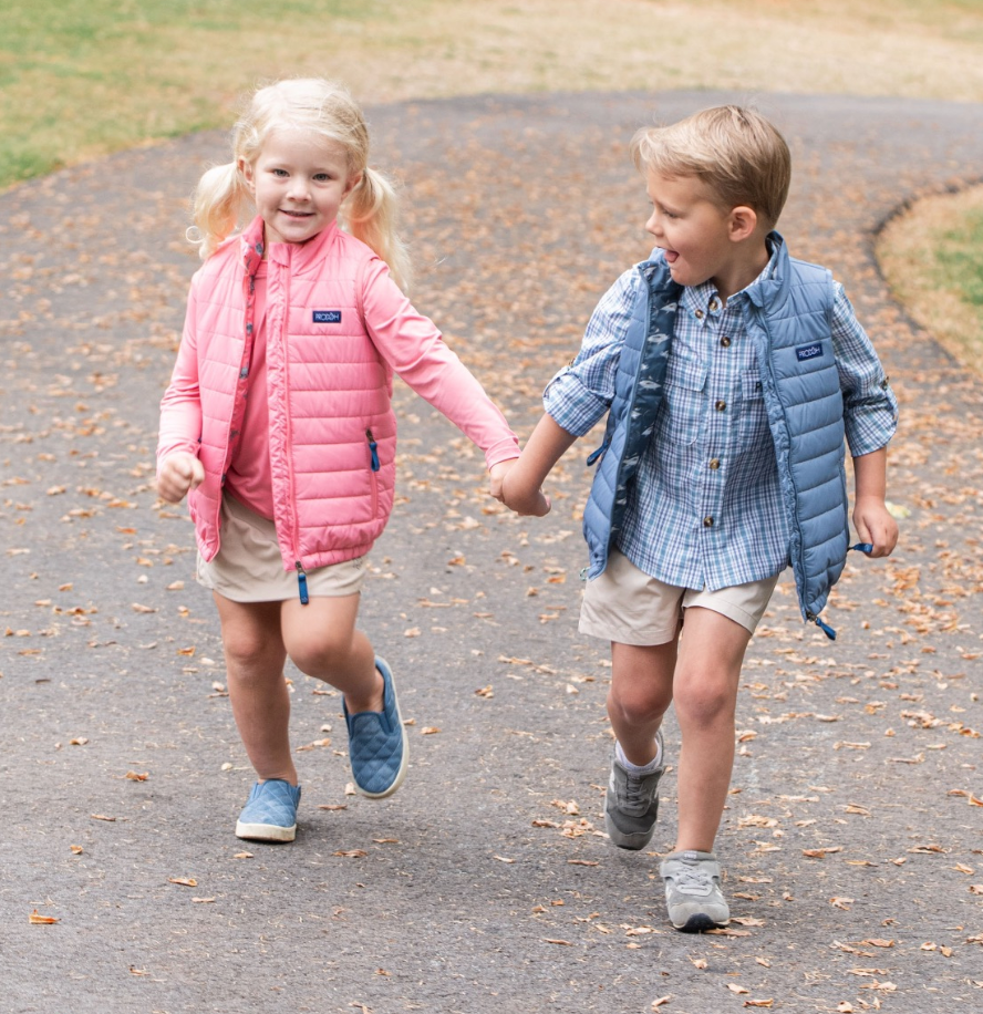 Kids Puffer Vest Plumeria