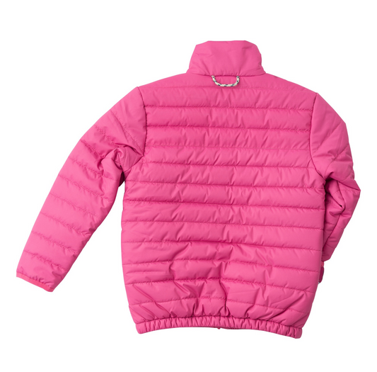 Girl's Puffer Jacket, Raspberry Rose